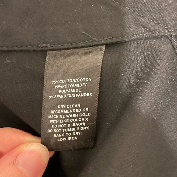 Lafayette 148 Classic Cotton Button Blouse in Black - Picture 6 of 7